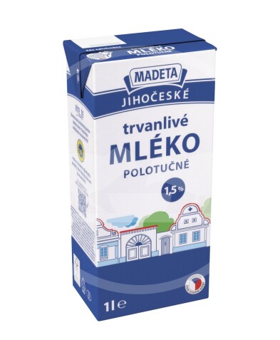 Mléko trvanlivé polotučné 1,5% 1 l